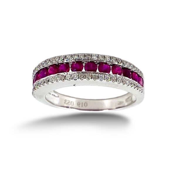 Anello veretta di diamanti e rubini BELLE EPOQUE art. R37304-4