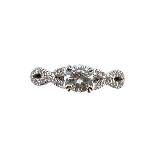 Anello solitario BAROCCO oro e diamanti art.598A