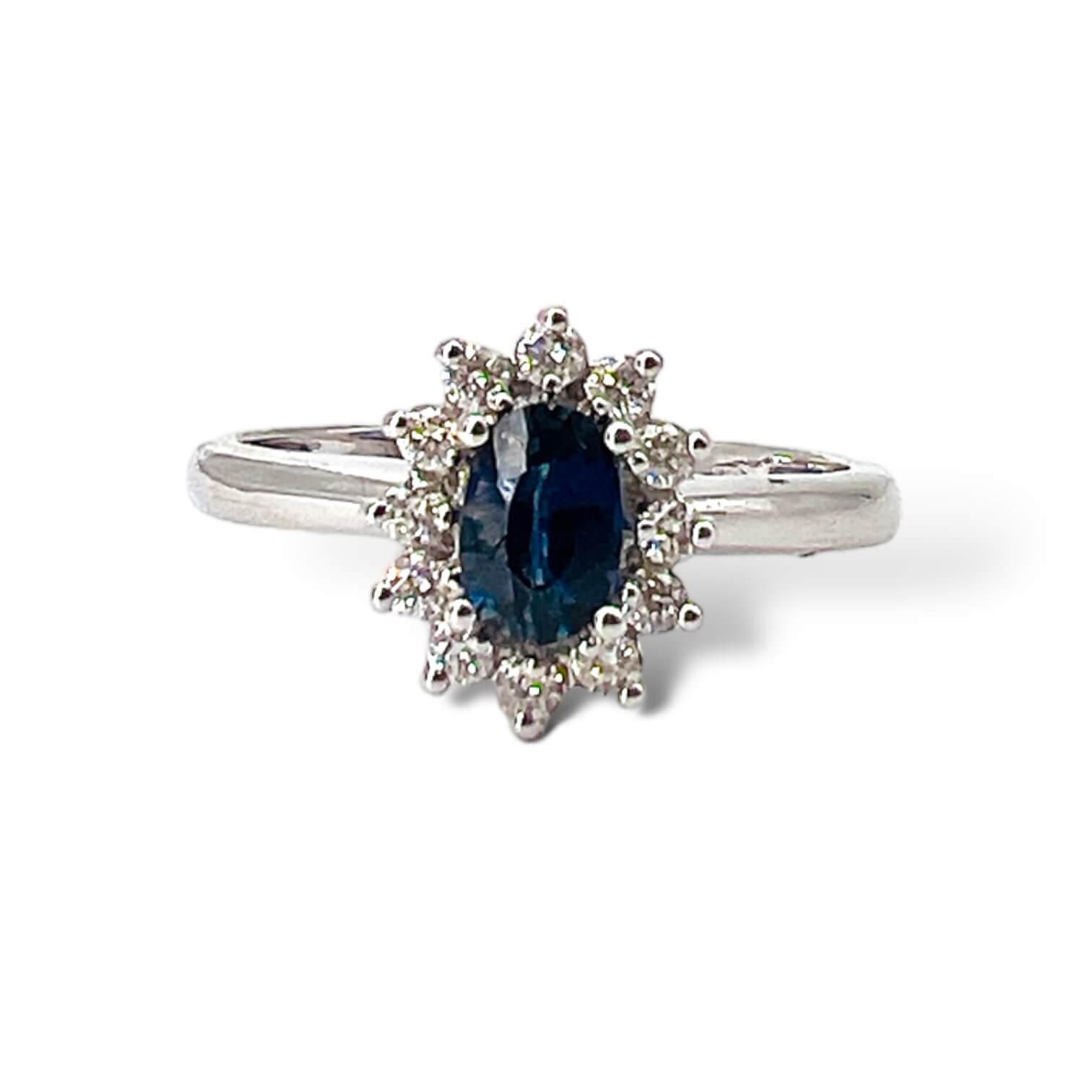 Anello zaffiro diamanti oro bianco BON TON art. AN2855
