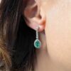 Gold emerald earrings 750% and diamonds Art. OR717