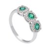 Emeralds and Diamonds 750% Gold Trilogy Ring BELLE EPOQUE ART.264478SB