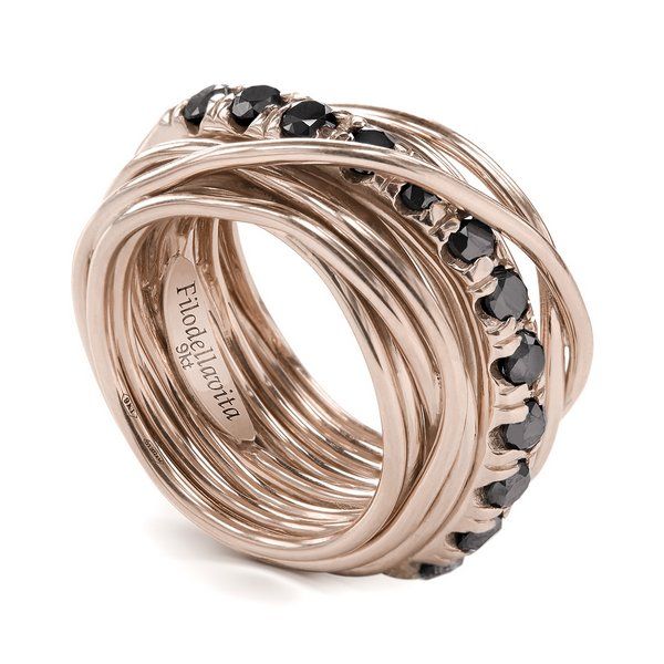 Filodellavita 13 Fili Oro Rosa 9kt e Diamanti Black 1.00ct ART. AN001RBN Filodellavita 13 Fili Oro Rosa 9kt e Diamanti Black 1.00ct ART. AN001RBN
