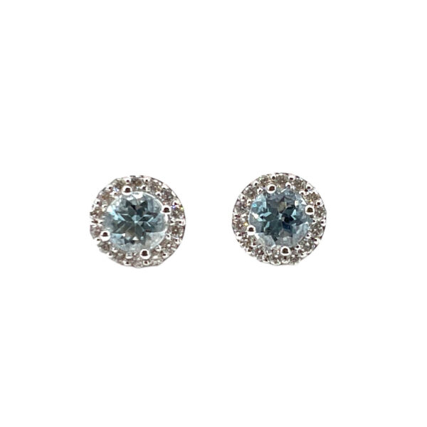 Aquamarine earrings white gold diamonds BELLE EPOQUE Art. OR1129