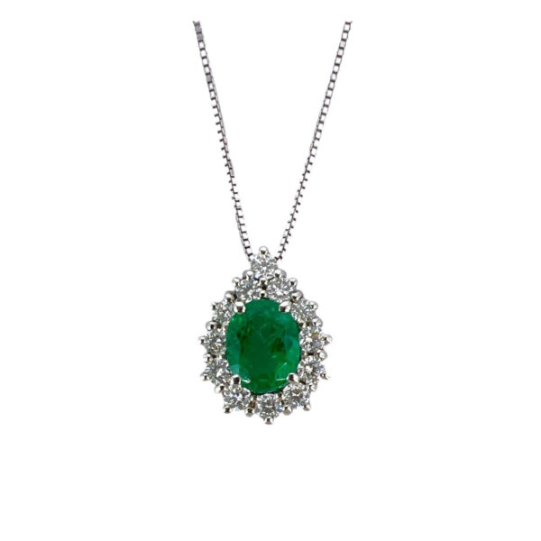 Girocollo diamanti e smeraldo e oro BON TON  Art.CD085