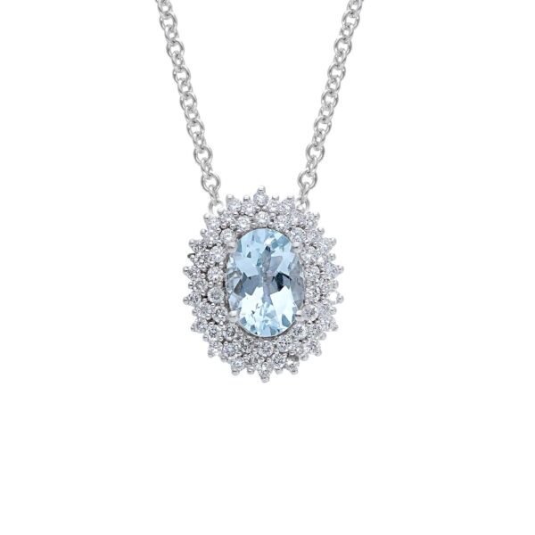 Aquamarine Pendant Gold and Diamonds Art. 254181