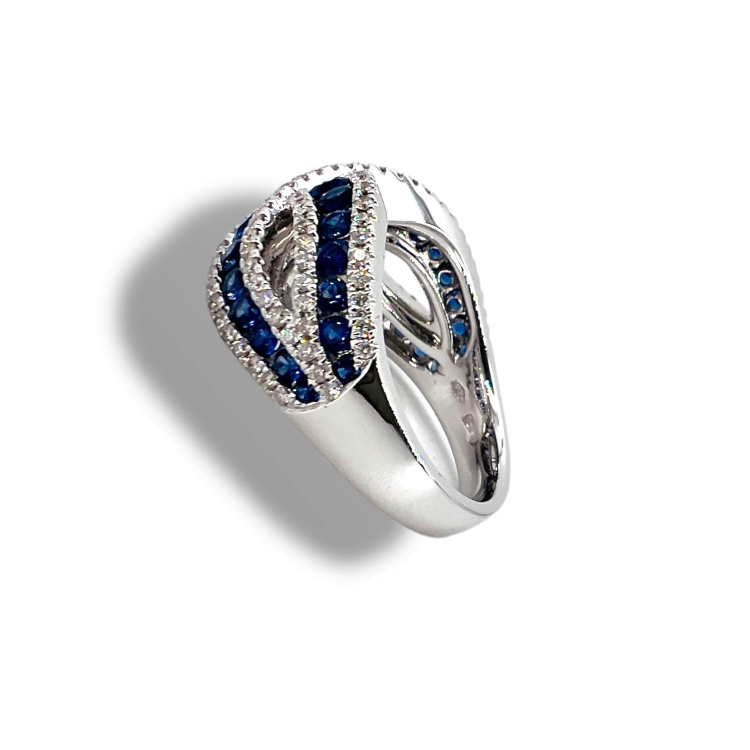 Anello zaffiri e diamanti in oro Art. RF10963BS-01 Anello zaffiri e diamanti in oro Art. RF10963BS-01