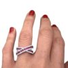 Anello veretta con rubini diamanti e oro art. 290015R700