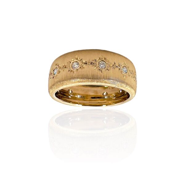 Anello  in oro satinato e diamanti art. MS1011