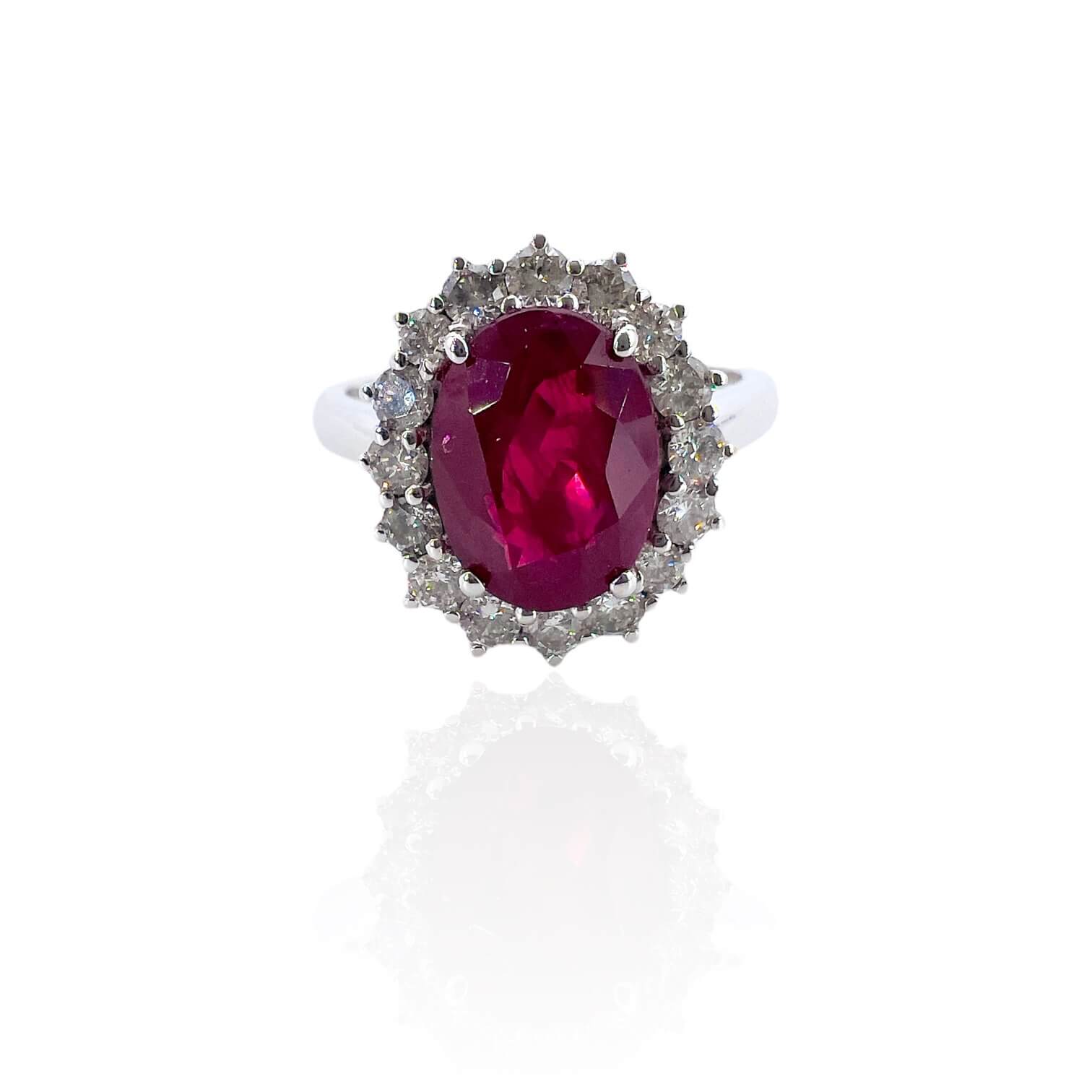 Anello rubino naturale diamanti e oro BON TON art. AN557