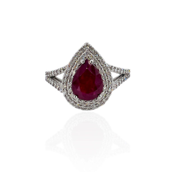Ruby ring diamonds and gold Belle Epoque Art. AN743