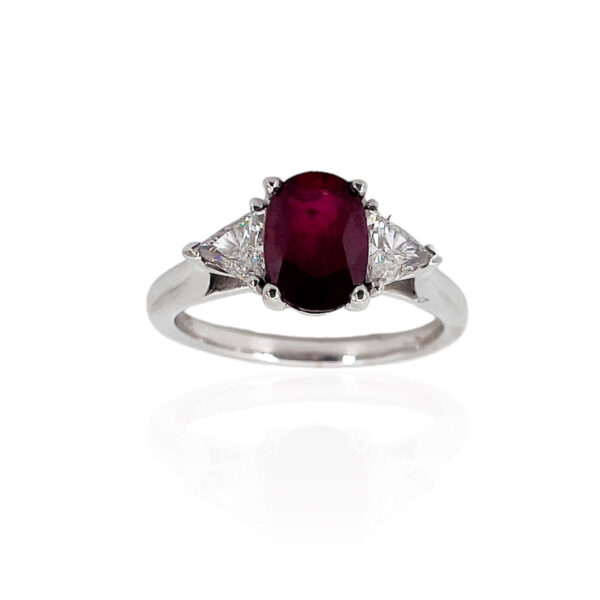 White gold GEMSTONE ruby diamond ring Art.ANTR2