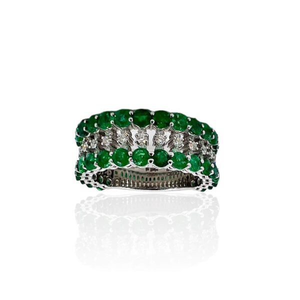 Anello smeraldo diamanti  GEMME art. 397A-S