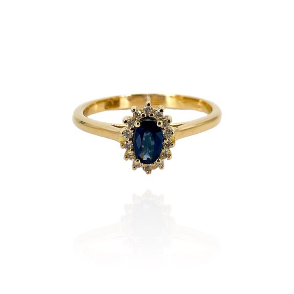 Anello Zaffiro diamanti oro BON TON Art. 7699/AZG