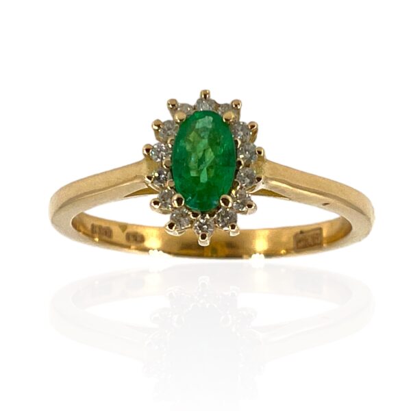 Ring with emerald diamonds and gold BON TON art. 7699/ASG