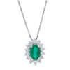 Pendente smeraldo oro bianco e diamanti BON TON   Art. CIP135032