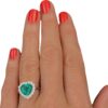 Emerald diamond and gold ring HEART art. AN2913