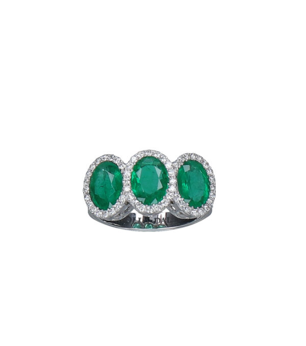 Anello trilogy smeraldo oro e diamanti Belle Epoque Art. AN709