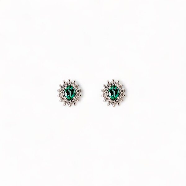 Emerald earrings in 750% gold and diamonds Art. OR1322-3