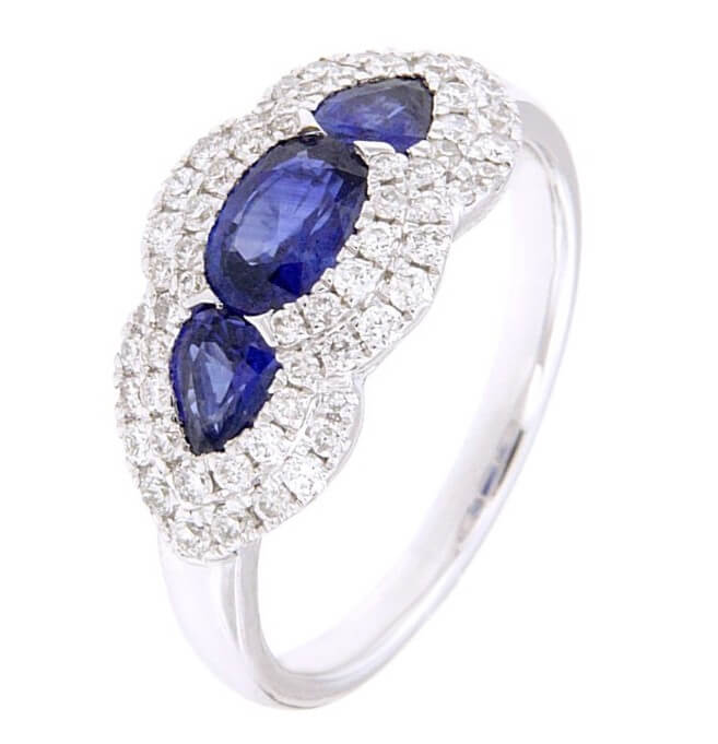 Sapphire and diamond ring in 750% gold ART. RFA5957BS-01