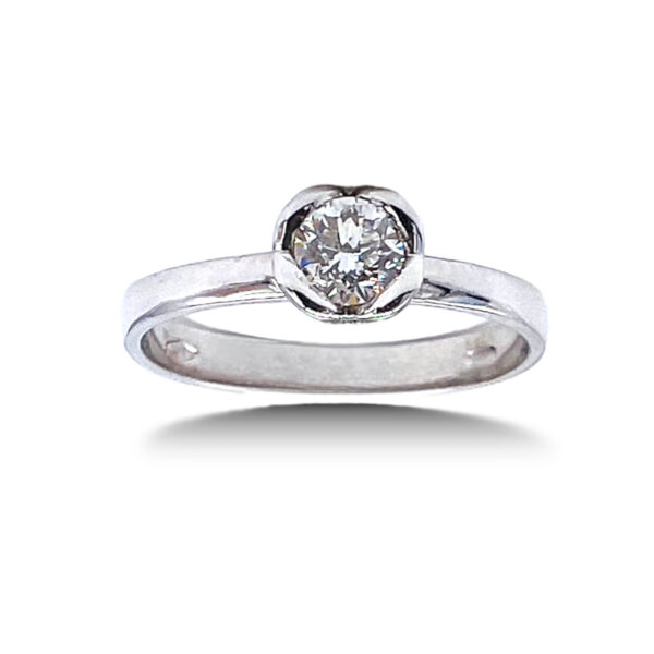 Anello solitario  diamanti oro bianco TULIPANO Art. AN3051-12
