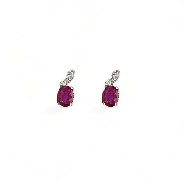 Gold ruby earrings and GEM diamonds Art. OR1185