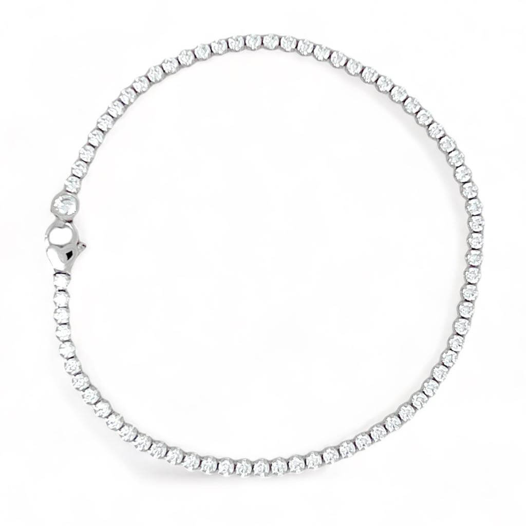 Bracciale tennis oro bianco e zirconi Art. BRZ2B