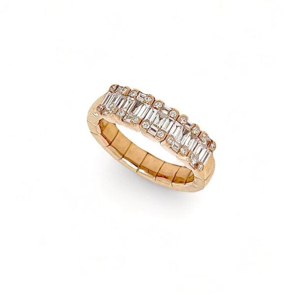 Rose gold and diamond elastic ring art. SPRING1