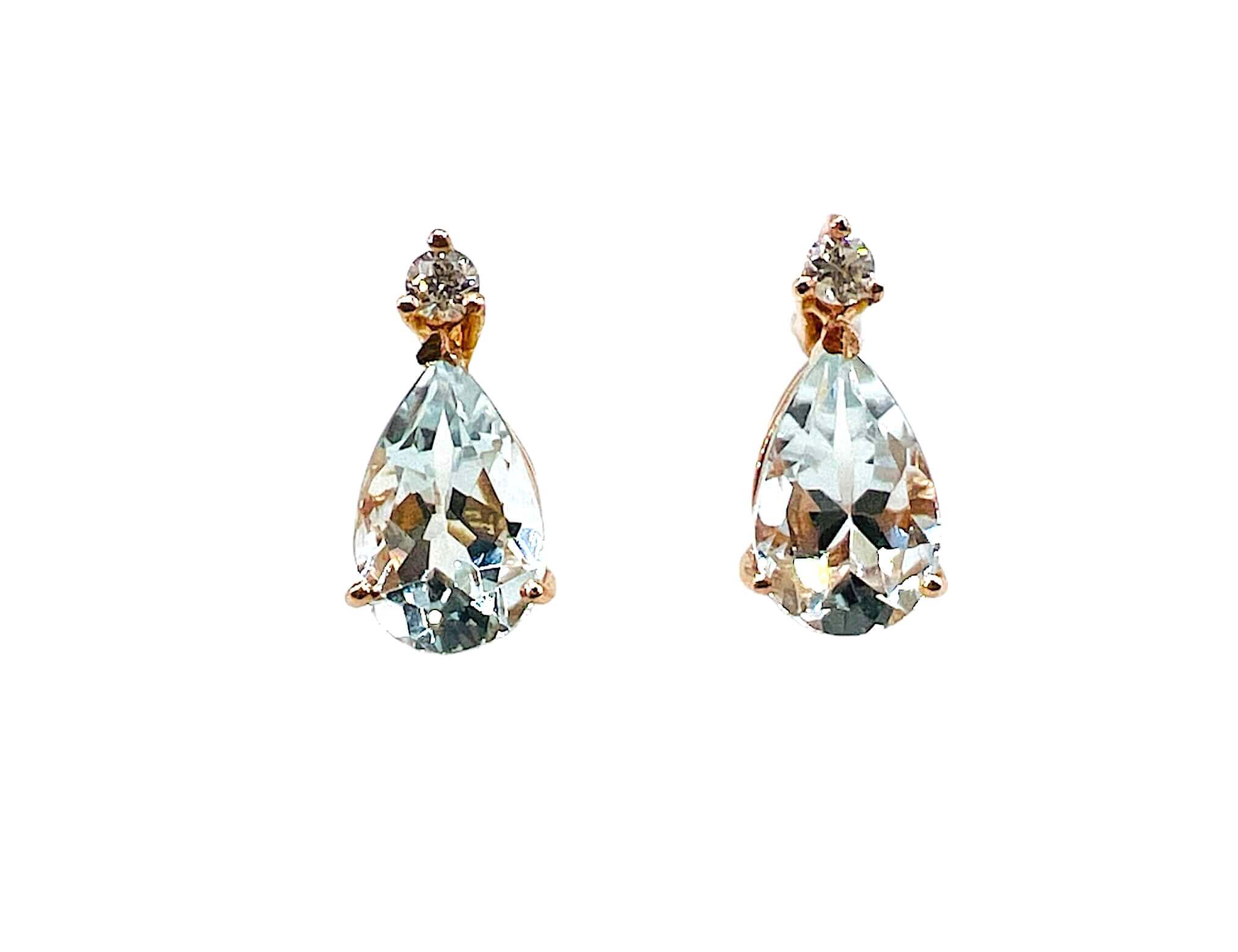 Aquamarine Earrings Gold and Diamonds GEMS Art. OR1576-2