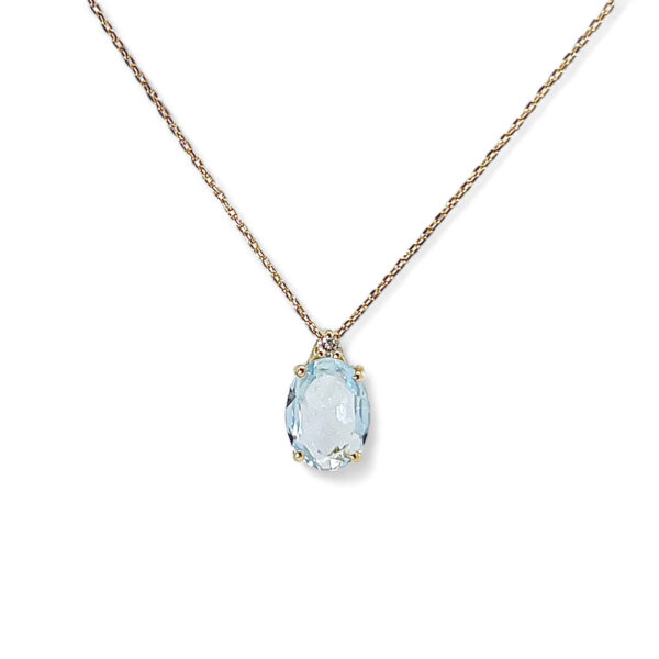 Girocollo con acquamarina e diamanti GEMME Art. CD1154