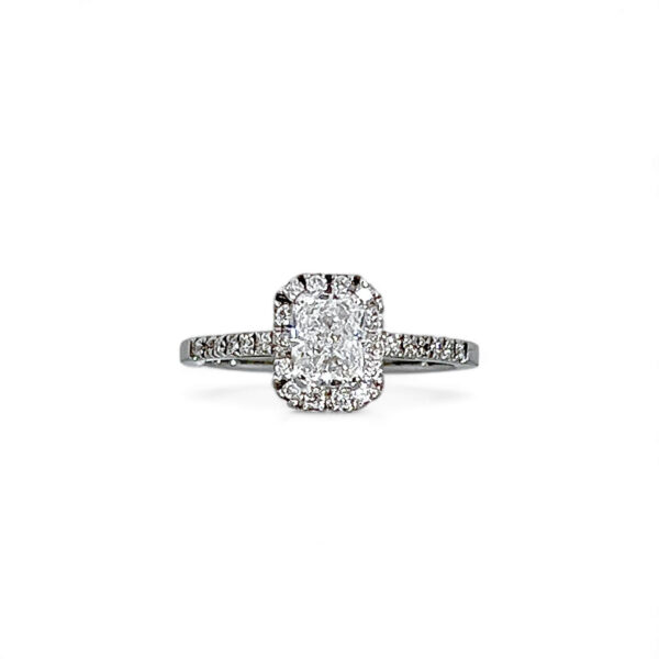 Anello solitario TAGLIO radiant  oro bianco 750% ART. AN2672