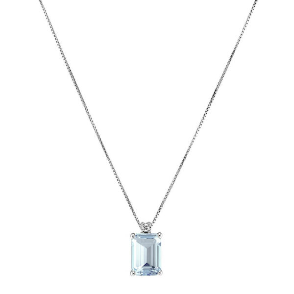 Girocollo acquamarina e diamanti GEMME Art. GI-1666-16-1