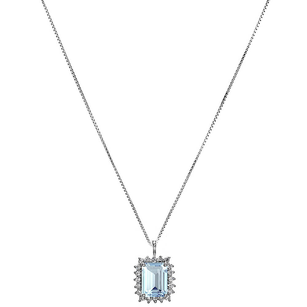 Girocollo acquamarina e diamanti GEMME Art. GI-OT2-72