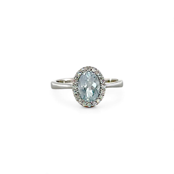 Anello in oro diamanti e acquamarina BELLE EPOQUE art. AN2932