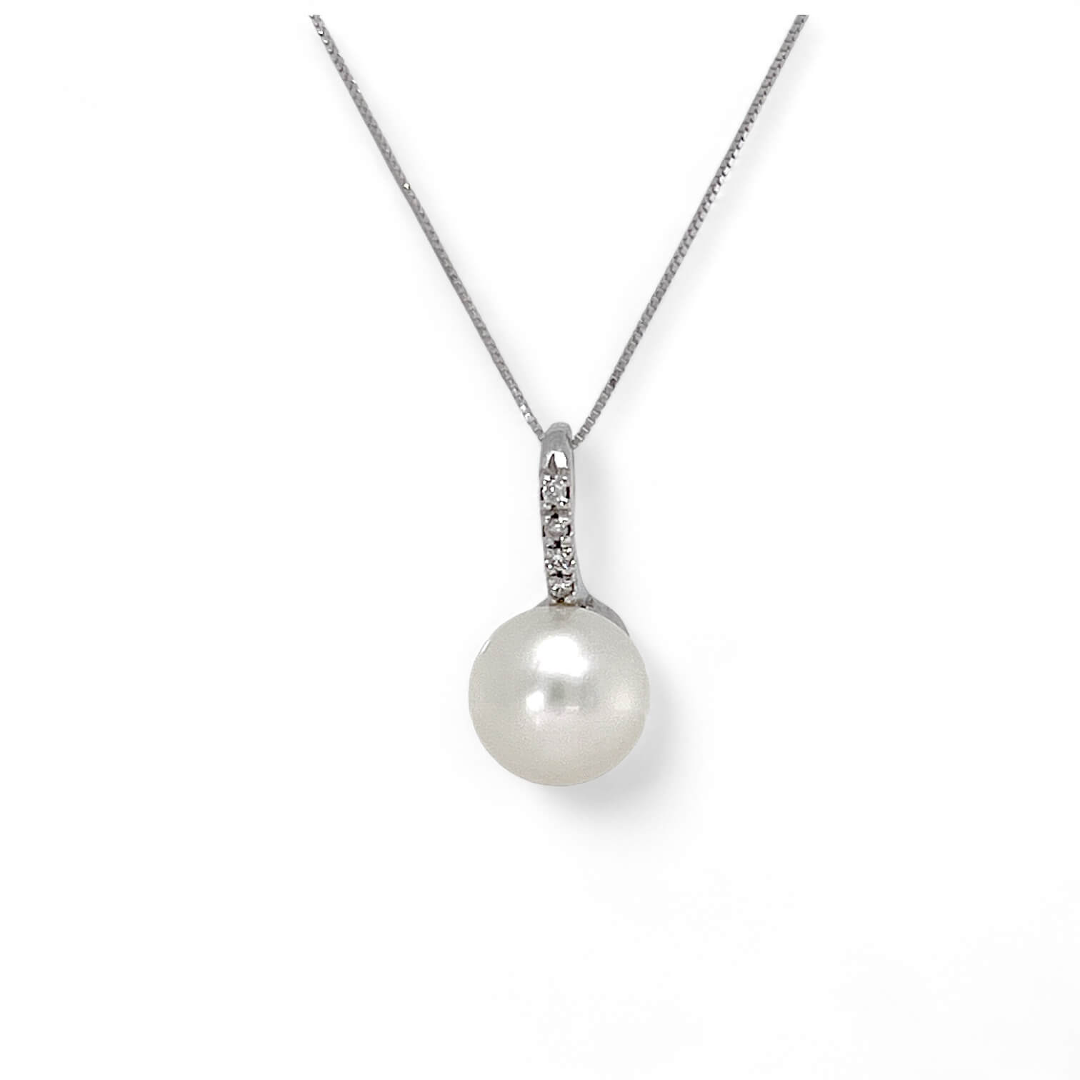 Diamond and gold pearl pendant art.CDP28