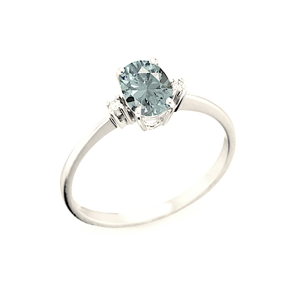 Anello acquamarina diamanti oro bianco BON TON Art. AN2967-1