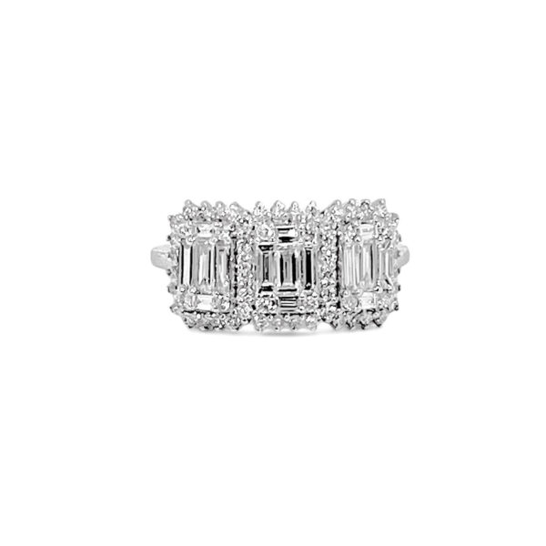 Anello trilogy oro e diamanti BAGUETTE Art. 5214R