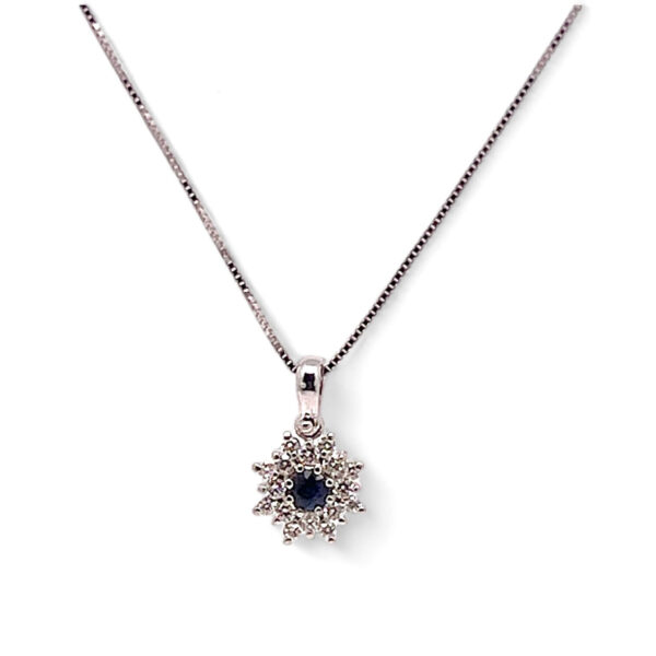 Girocollo zaffiro oro e diamanti BON TON  Art. CD1008-1