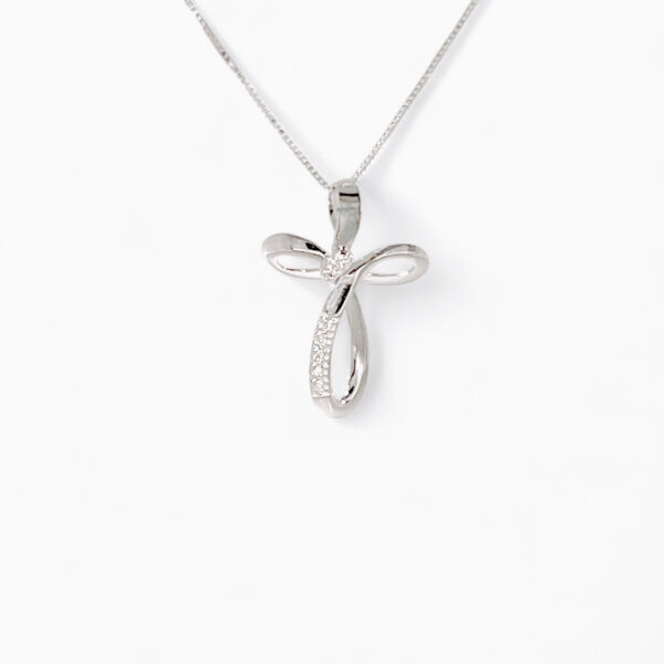 Pendente croce oro bianco e diamanti Art. CC1539