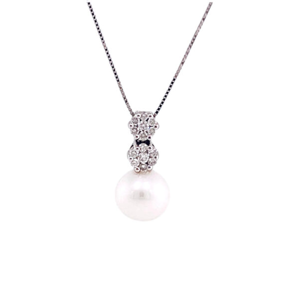 Round neck with pearl and diamond pendant art.CDP44-2