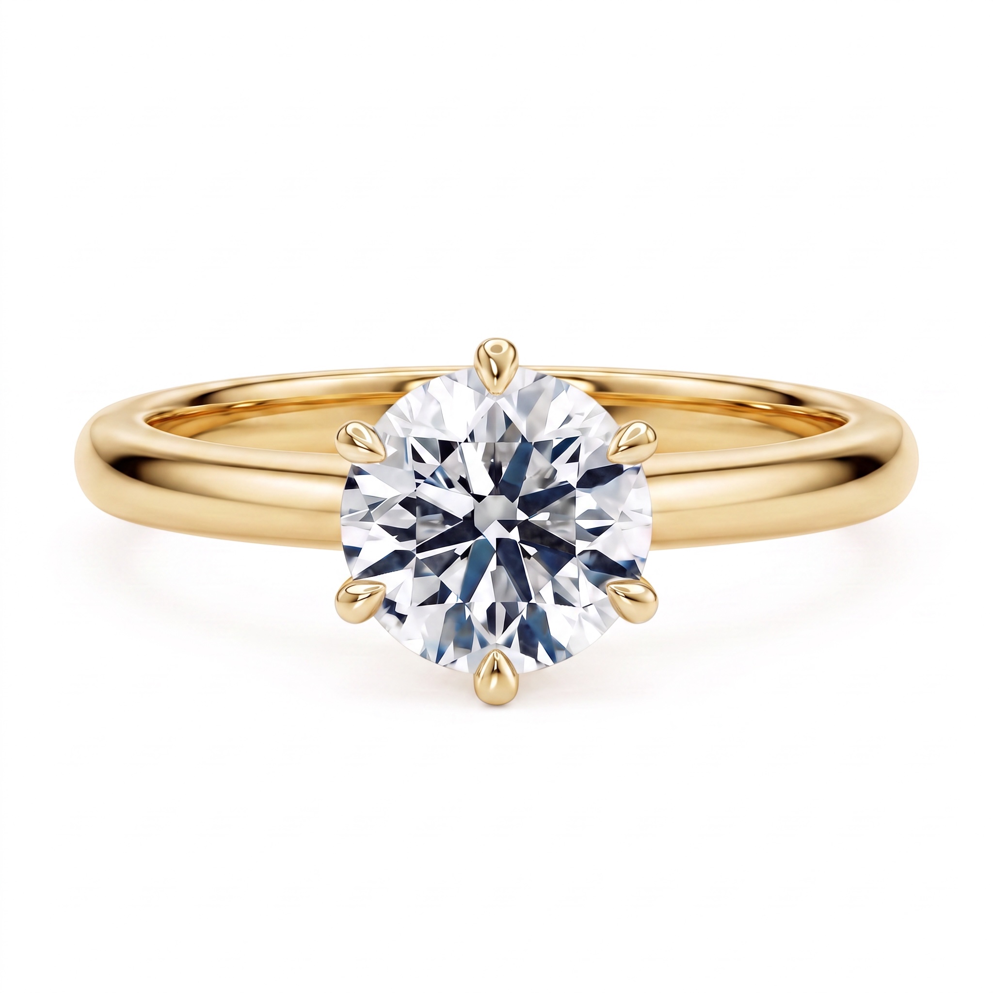 Anello solitario oro giallo  18KT diamanti IGI  Art. ANSOLR01