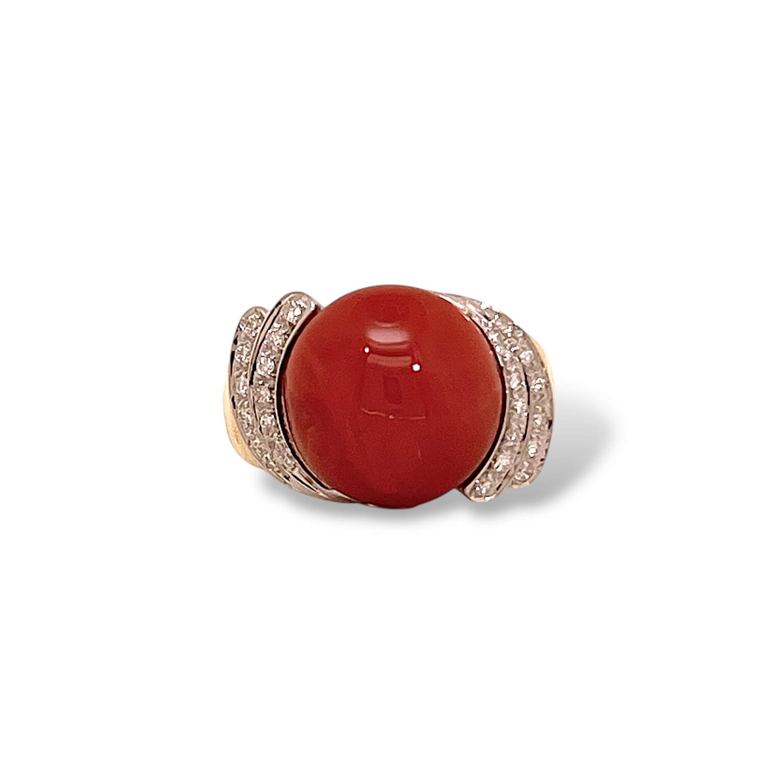 Anello corallo mediterraneo oro Art. ANCORAL25
