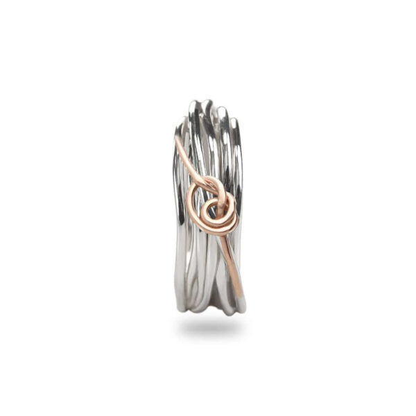 Filodellavita Classic 7 fili in Argento e Nodino Filodamore in Oro Rosa 9kt art. AN07AR