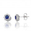 Earrings with sapphires and diamonds white gold 750 % Art.OR1258-1