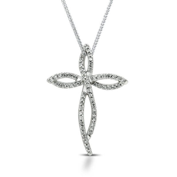 Pendente croce oro bianco  e diamanti Art.CC1573