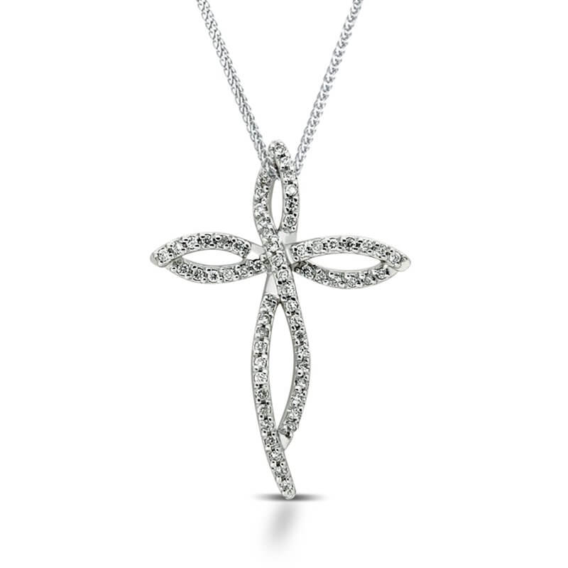 Pendente croce oro bianco  e diamanti Art.CC1573