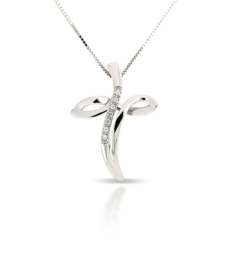 Pendente croce con diamanti art. CC1536