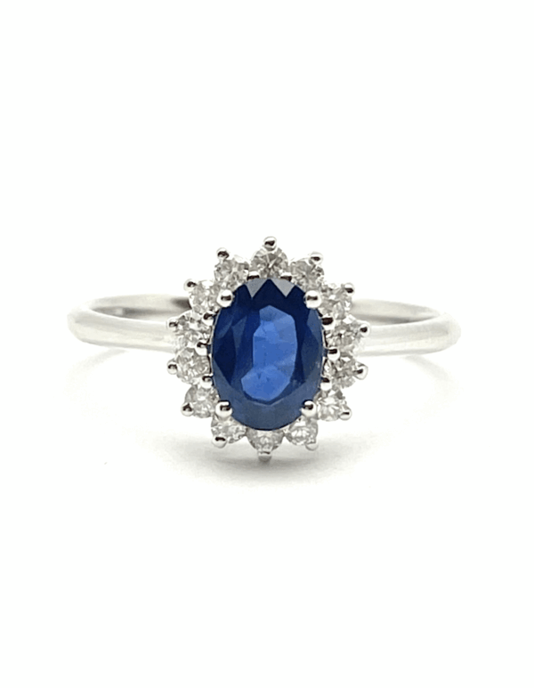Ring with sapphire and diamonds BON TON art. AN1728