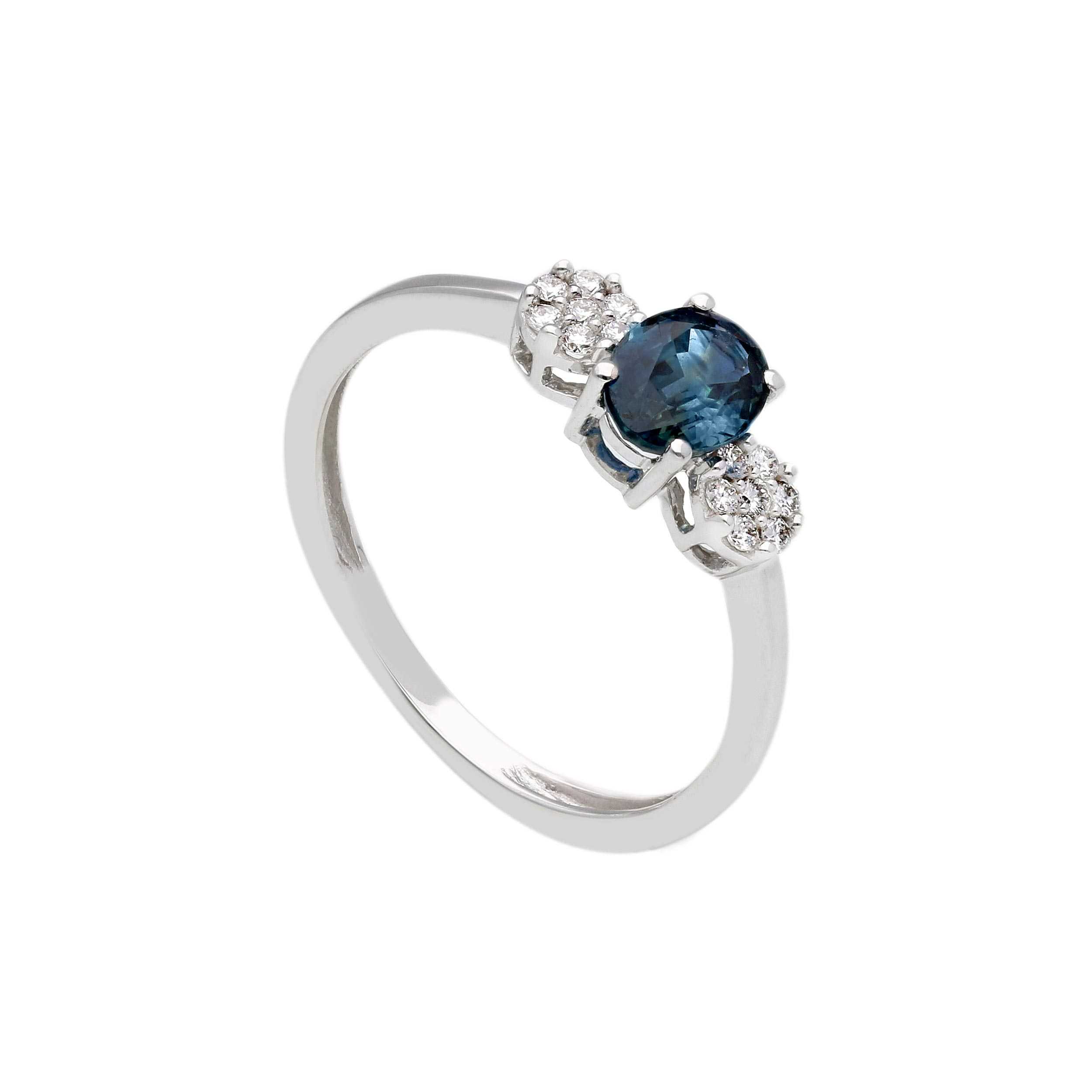 White gold blue sapphire ring GEMME Art.122652