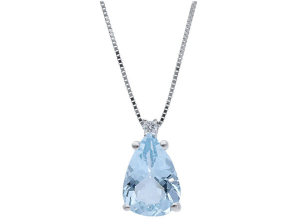 Girocollo con acquamarina e diamanti GEMME Art. GI-1675-16