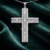 White gold cross pendant and baguette diamonds art.98693